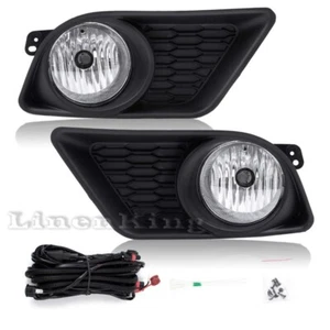 For 2011-2014 Dodge Charger Black Bezel Fog Lights Kit Chrome FL7105 - Picture 1 of 7