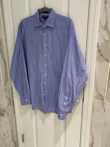 Camisa para hombre Saks Fifth Avenue de ajuste ajustado manga larga azul con botones frontal 17 1/2 36/37 - Imagen 1 de 12