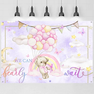 Banner telón de fondo We Can Bearly Wait, revelación de género fiesta fotografía fondo Foto 1 de 4