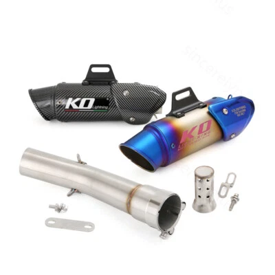 For Yamaha FZ1 2006-2015 Motorcycle Connect Tube Exhaust Mid Pipe Black Mufflers - Image 1 of 4