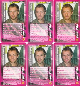 6x Chris Martin (Coldplay) Top Trumps Specials Smash Hits Pop Stars 2 (2003)