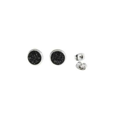 Pendientes Druzy Negro - Perno de Acero Inoxidable - 8mm - 2 Piezas 1 Par - ER217 Foto 1 de 3