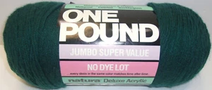 Natura Deluxe Acrylic Yarn, One Pound in Forest Green 534 (No Dye Lot) - Picture 1 of 6
