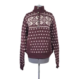 Abercrombie & Fitch Muscle men's Nordic Fair Isle wool knit mock neck sweater L - Picture 1 of 10
