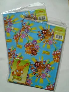 2 x Packs Moshi Monsters Gift Wrap - 4 sheets & 4 tags NEW - Picture 1 of 1