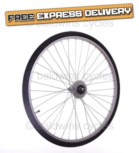REAR 5 Speed 700c Hybrid Trekking Bike / Cycle Wheel INC 700 x 35c TYRE & TUBE - Picture 1 of 9