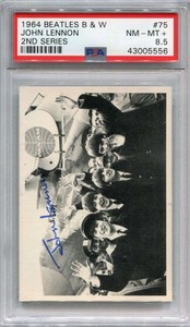 1964 Topps The Beatles Black and White 2nd Series 75 John Lennon PSA 8.5 NM-MT+