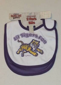 Game Day Outfitters Lil Tigers Fan LSU 2 Pack Bibs - Picture 1 of 2