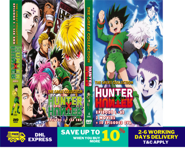 DVD ANIME HUNTER X HUNTER Temporada 1 Vol.1-92 Final + OVA + 2 PELÍCULAS  Región Todos