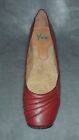 Yuu "Franca" Flats (Size 9M) Red Vegan Leather Gathered ~Low Wedge Ballet Flat