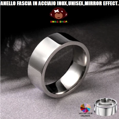 Anello,fascia,acciaio inox,punk,goth,argento,ring,rock,fede,unisex,hip hop,biker - Immagine 1 di 4