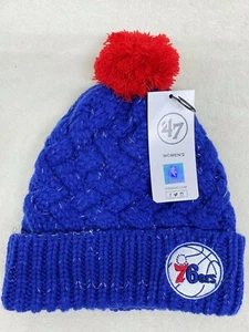 Philadelphia 76ers 47 Brand Damen Fiona Blau Bündchen Strick Beanie Wintermütze Mütze - Bild 1 von 6