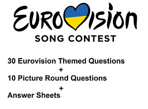 Eurovision Quiz Game 40 Questions with Picture Round 20 Players Answer Sheet Pub
