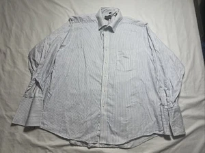 Donald J Trump Signature Collection 17.5 Blue White Striped 34/35 - Picture 1 of 9