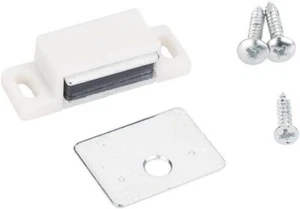 15lb Single Magnetic Catch with plate/ White/zinc- Shutter Hardware- 2pk - Picture 1 of 1