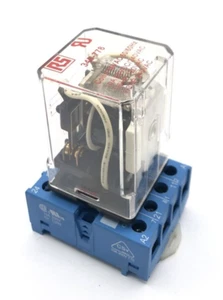 RS PRO Plug In Relay 10Amp 28vDC/240vAC with DIN rail base COIL: 115vAC 50/60Hz - Picture 1 of 5