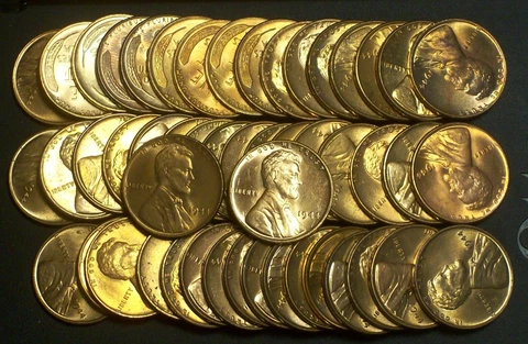 1944-P BU WHEAT CENT ROLL, AVERAGE ROLL - YOU BE THE JUDGE - L@@K! Cover