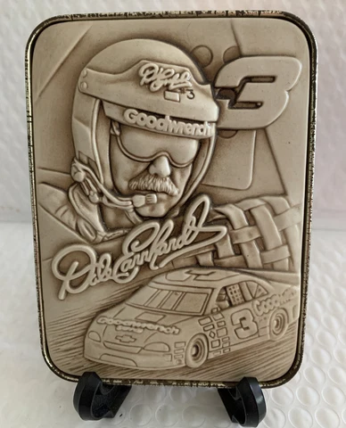 DALE EARNHARDT NASCAR 50th ANNIVERSARY 3D SPORTSCULPT PLAQUE CARVING w/ STAND Cover
