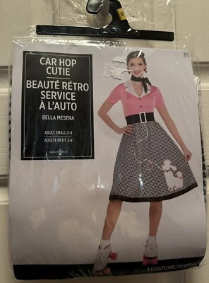 Car Hop Cutie Retro Waitress Halloween Small Adult Costume New - Image 1 of 4