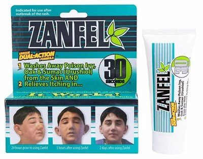 Lavado de roble y zumaque con hiedra venenosa Zanfel con fórmula única de doble acción 1 oz Foto 1 de 4