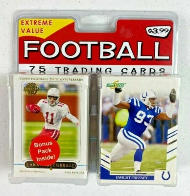 FOOTBALL 75 TRADING CARDS SEALED EXTREME VALUE BONUS PACK INSIDE TOPPS  - Image 1 of 2