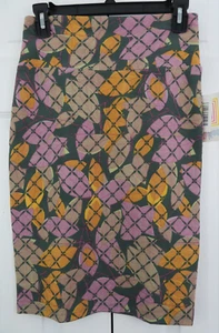 LuLaRoe CASSIE Rock schönes grau rosa und gelbes Design - Größe XS - Neu mit Etikett - Bild 1 von 6