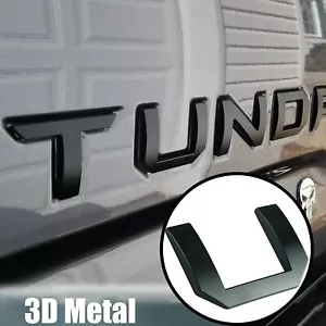 3D Metal Tailgate Insert Letters Fit for 2014 - 2021 Tundra Emblems, Matte Black - Picture 1 of 5