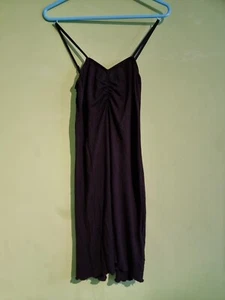 Womens Ladies Plain Black Cami Strap Dress Jane Normal 8 UK Short Under Slip - Picture 1 of 2