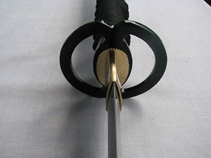 1 Beste Qualität Schwarz Musashi Miyamoto Eisen Tsuba für Japanisches Katana Wakizashi  - Bild 1 von 4