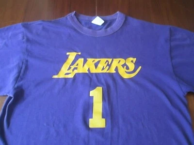 Camiseta De Colección Russell Athletic NuBlend Los Angeles LAKERS 1 Púrpura Pequeña 50/50 Foto 1 de 4