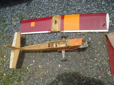 trainer forty great plains box & wooden airplane vintage 46 1/2" L 58" W - Image 1 of 4