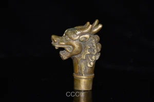 China Retro Bronze Doppelwinkel Drachenkopf Stock Gehstock Kopf Zubehör - Bild 1 von 7