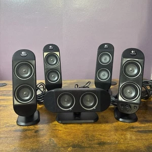 Logitech X-530 5.1 Channel Surround Sound 5 Speakers RCA Volume Control - Afbeelding 1 van 24