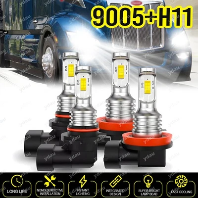 Комплект светодиодных ламп для фар для Volvo VN VNL VNM Truck 630 670 730 780 2015 9005 H11 - Изображение 1 из 4