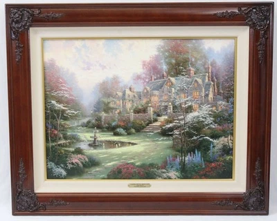 Litografía en lienzo Thomas Kinkade Gardens Beyond Spring Gate III 714/5950 enmarcada Foto 1 de 4
