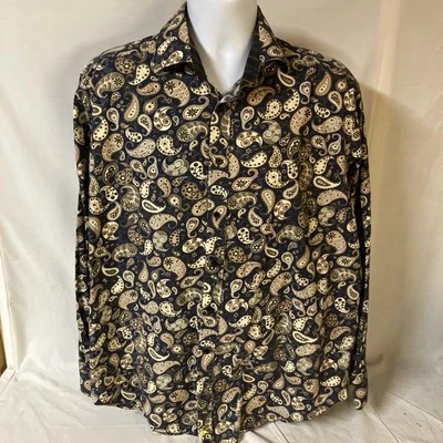 Tailorbyrd Mens Flip Cuff Mens Shirt XL Multicolor Paisley Floral Free Shipping! - Image 1 of 4