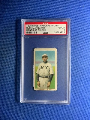 1909-11 Sweet Caporal Baseball T206 Rube Marquard Hands at Thighs Psa 2 - Image 1 of 2