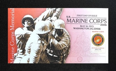2025 年美国海军陆战队邮票 FDC:设计 2/4:海军陆战队纪念:Ciccolella — 第 1/2 张图片