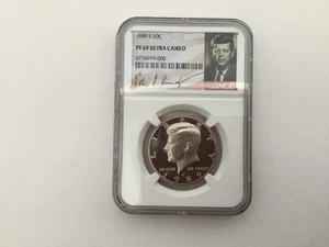 Medio dólar Kennedy 1989-S revestido 50c NGC PF 69 prueba firmada - Imagen 1 de 2