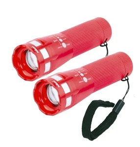 2 Pack 1 Watt LED Torch Adjustable Focus Super Bright With Batteries - Picture 1 of 6