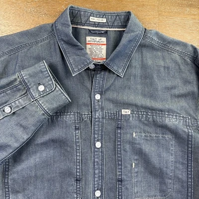 Cult of Individuality "Hank Work Shirt" Heritage Denim Shirt Chambray  Blue L - Image 1 of 4