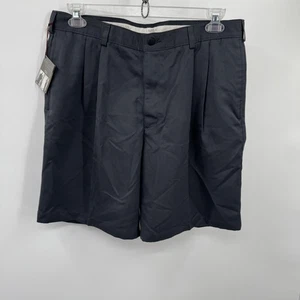 Savane Silkworks Shorts Mens 36 Gray Luxury Fabric Dress Flat Front Pleated New - Picture 1 of 6