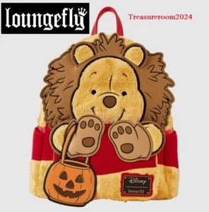 LOUNGEFLY Disney Winnie Pooh Halloween Lion Costume Plush Cosplay Mini Backpack - Picture 1 of 6