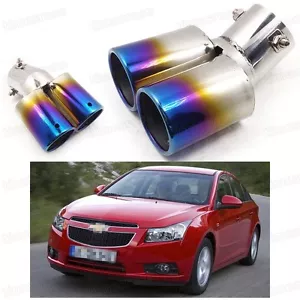 Car Exhaust Muffler Tip Tail Pipe End Trim Blue for Chevy Cruze 2009-2015 #1020 - Picture 1 of 5