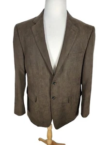 andrew fezza Mens 42S Brown Soft Ribbed  100% Polyester Sport Coat S70 - Picture 1 of 24