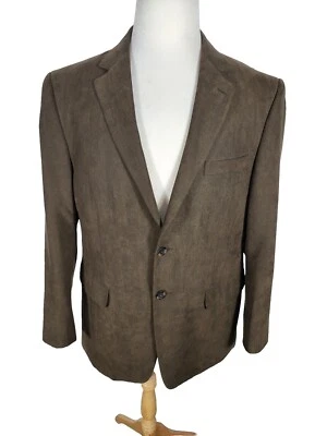 andrew fezza Mens 42S Brown Soft Ribbed  100% Polyester Sport Coat S70 - Image 1 of 4