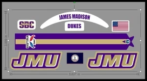 FULL SIZE James Madison Dukes Helmet Alternative Decals 2023 vs Air Force - Picture 1 of 1