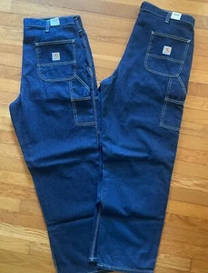 (2) New Carhartt Dungaree Fit Carpenter Jeans 382-83 Dark Wash Men's Size 38x32 - Picture 1 of 2