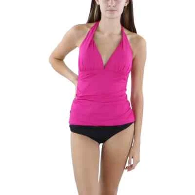 Lauren Ralph Lauren Womens Ruched Tankini Beachwear Top  COLOR PINK SIZE 10 NWT - Image 1 of 2