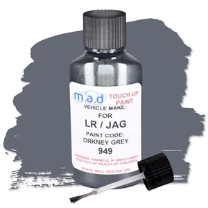 ORKNEY GREY LRC 949 / LJZ LAND RANGE ROVER PAINT 30ML TOUCH UP KIT JAGUAR LR RR - Picture 1 of 8